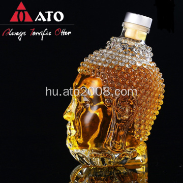 750 ml Buddha fej alakú bor decanter kristályüveg